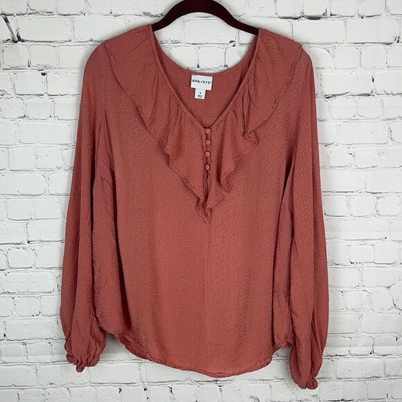 Ava & Viv Flowy Blouse Size X - Picture 1 of 6
